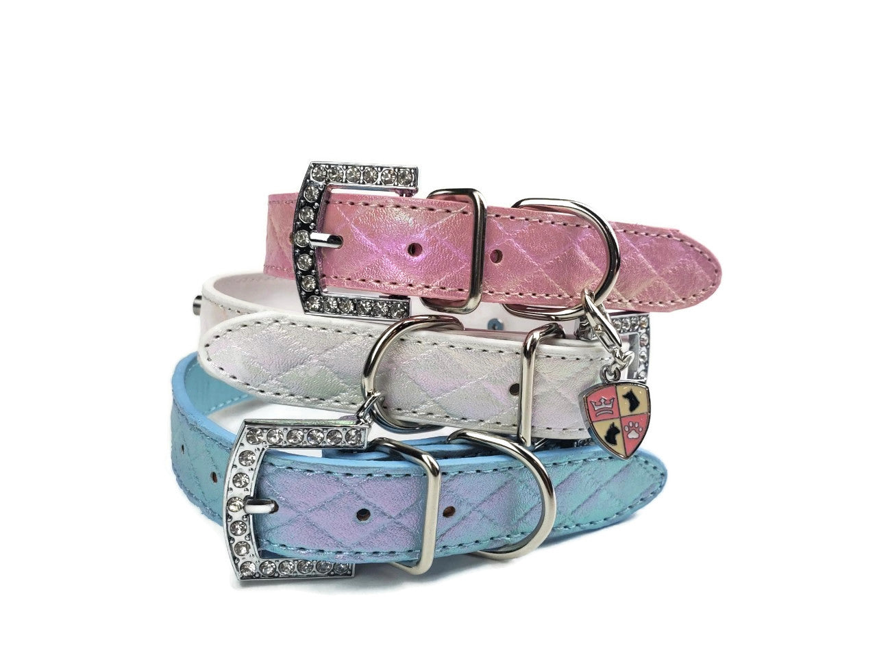 Quilted Iridescent Periwinkle lavender collar