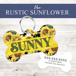 Pet ID Tag | Rustic Sunflower