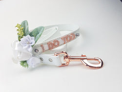 I DO TOO Floral collar and leash | White & Rose Gold | 18 color choices