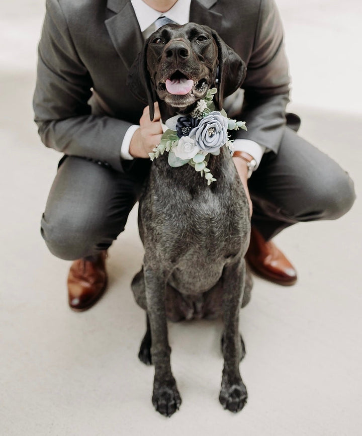 Succulent Wedding Collar | Dusty Blue and Navy