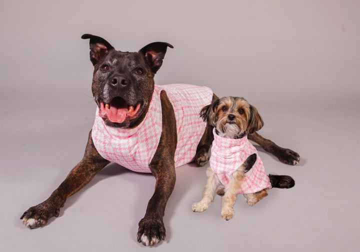Dog Fleece | Pink Houndstooth