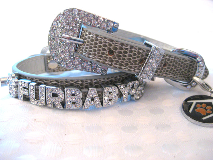 Gray croc collar