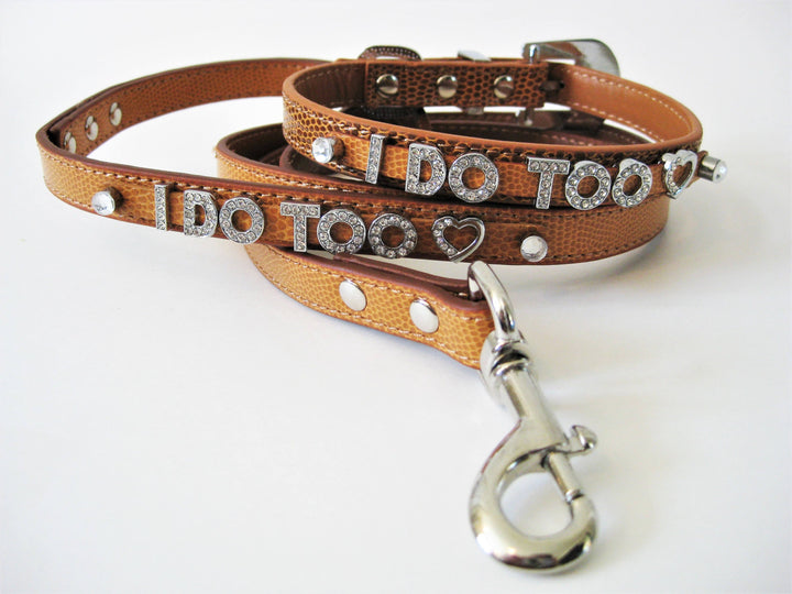 Wedding Dog Leash | White, Ivory, Pink, Brown, or Silver