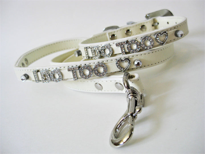 Wedding Dog Leash | White, Ivory, Pink, Brown, or Silver