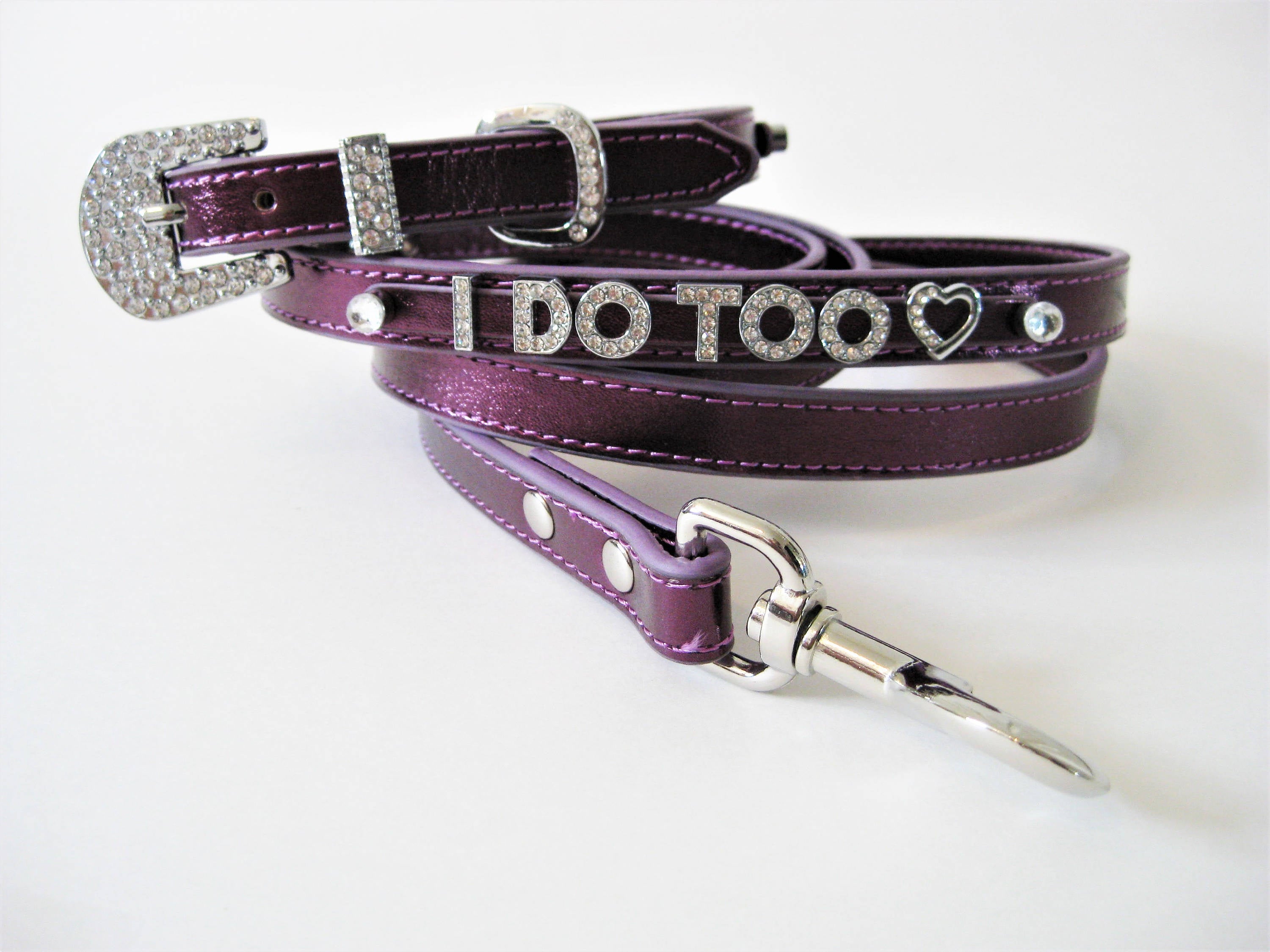 Wedding Dog Leash | White, Ivory, Pink, Brown, or Silver