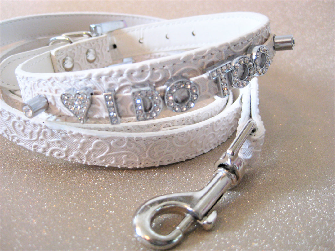 Wedding Dog Leash | White, Ivory, Pink, Brown, or Silver