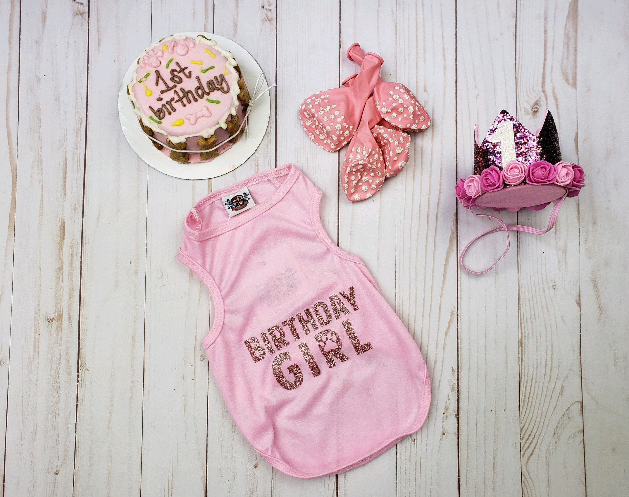 Birthday Party Package | Pink Glitter First Birthday