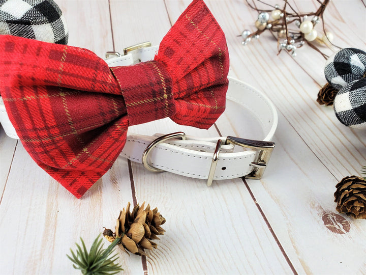 Bowtie Collar | Red Plaid Christmas