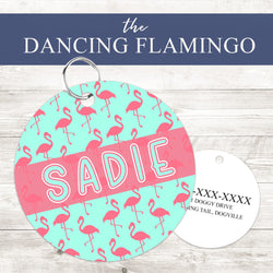 Pet ID Tag | Dancing Flamingo