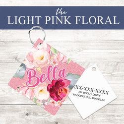 Pet ID Tag | Light Pink Floral