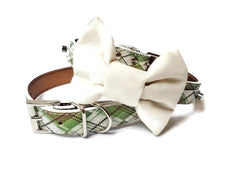 Bowtie Collar | Sage, Plaid, and Ivory