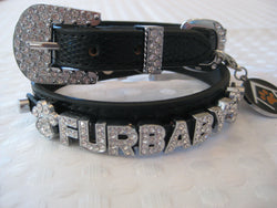 Black Pebbled croc collar (M and L only)