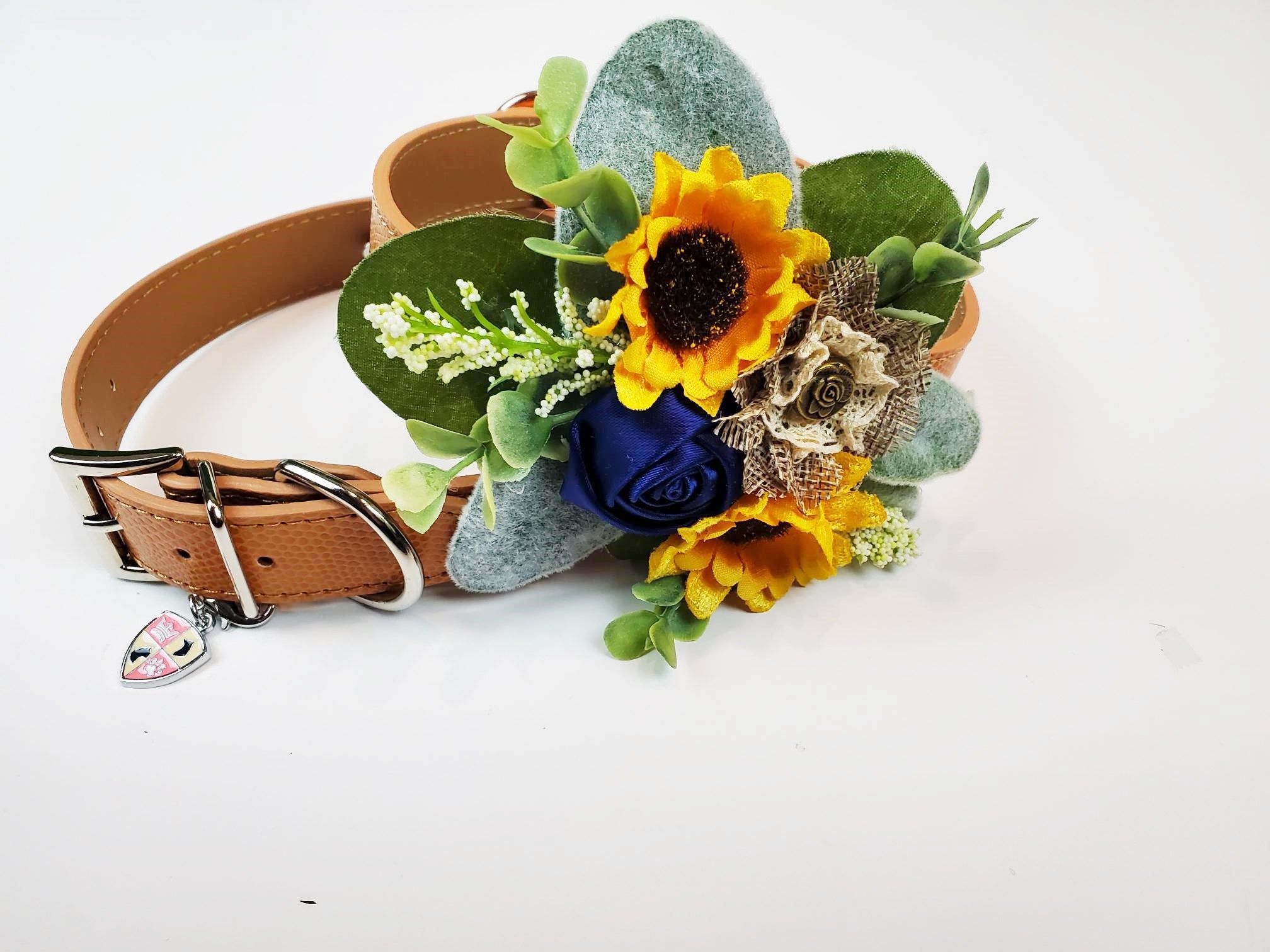 Sunflowers collar and leash | 18 color choices